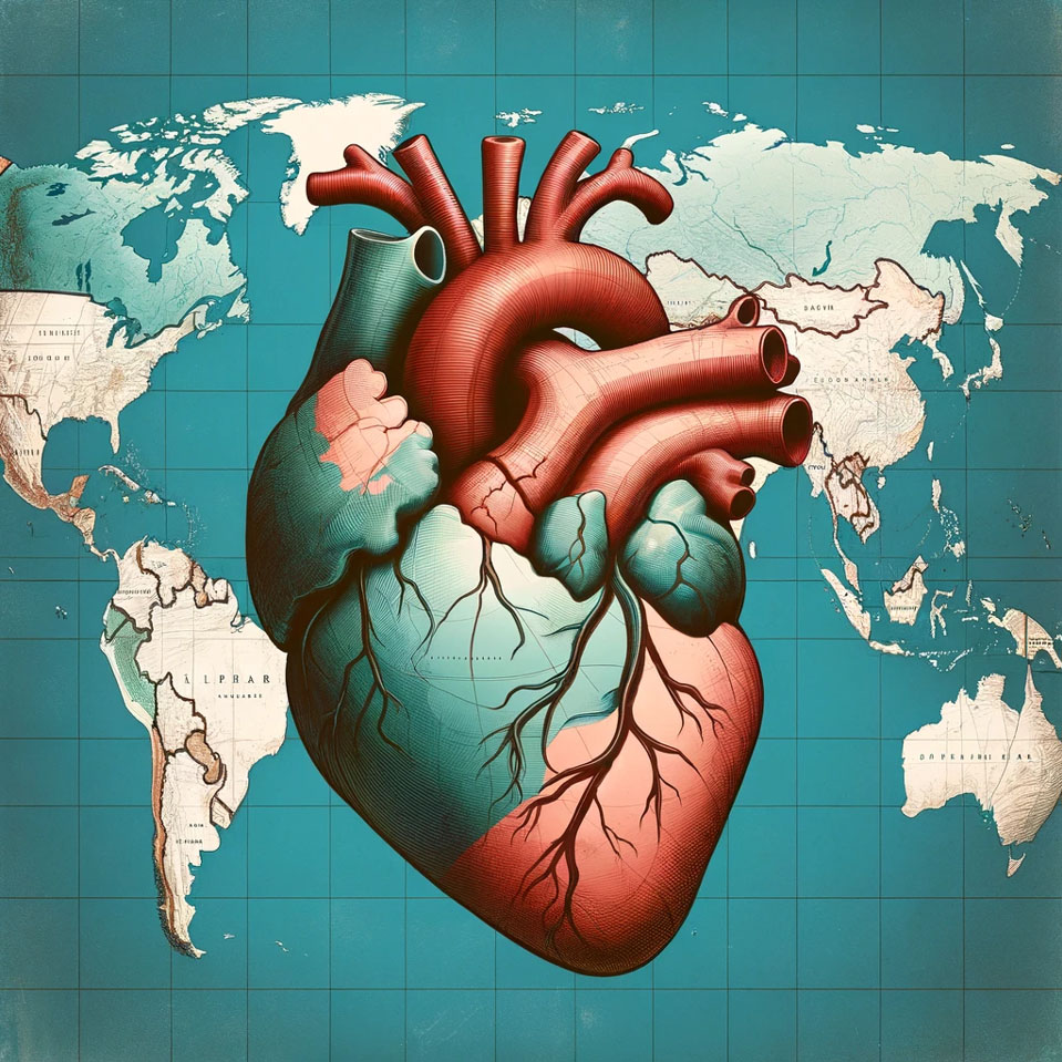 heart on a map